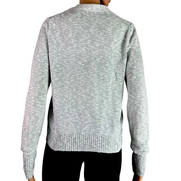 J. Crew Factory Forest Green & White Heathered Cardigan - Picture 2 of 4